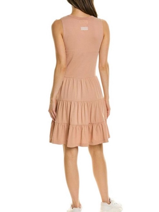 Sol Angeles Dresses & Skirts - Sol Angeles Sleeveless Tiered Tank Midi Cotton Dress Blush Beige Pink size S